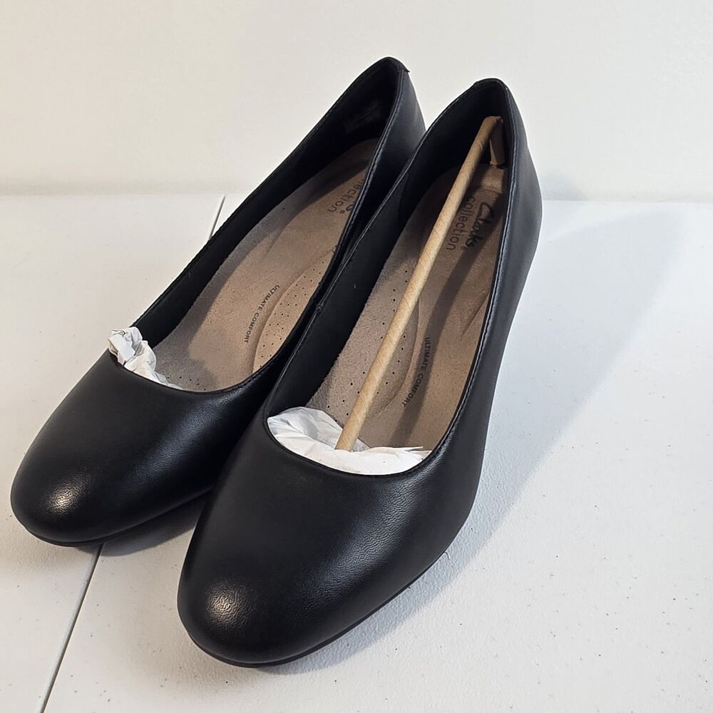 Clarks Originals Womens Olivette Pearl Black Leather 26180043 Size 11M New $100 - Picture 3 of 10